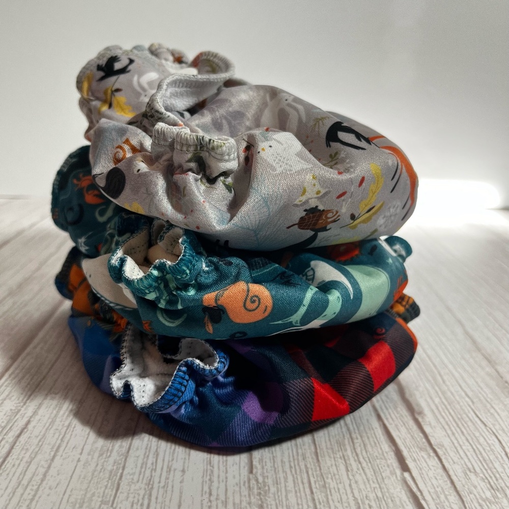 Size 1 AppleCheeks Apple Cheeks Cloth Diaper Covers Fit 7 - 20 Pounds - Lot 4